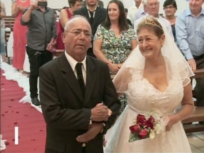 idosos-casamento-close-2|idosos-casamento-close Cipriano e Lurdes - Foto: reprodução / NSC TV|Cipriano e Lurdes - Foto: reprodução / NSC TV