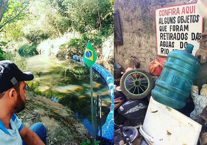 Fotos: arquivo pessoal|Diego na ecobarreira - Foto: arquivo pessoal||||