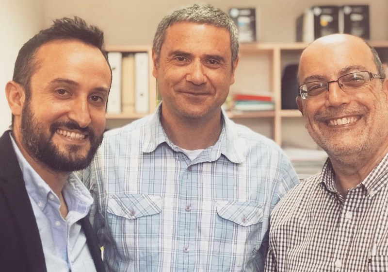 Os três pesquisadores por trás dos nanodrops (da esquerda para a direita)