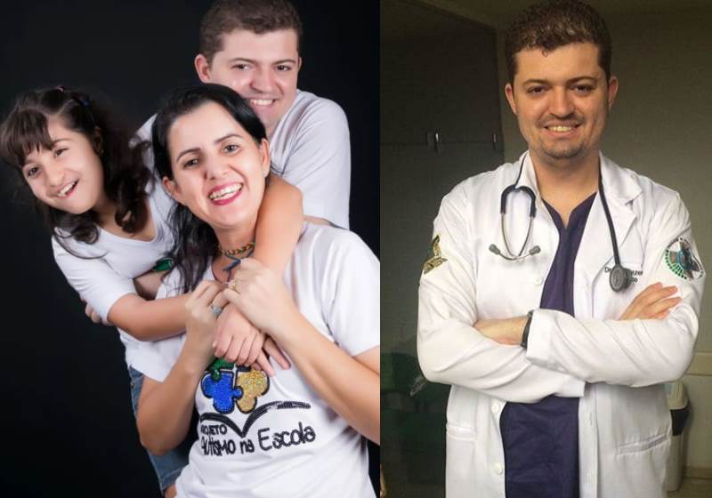 Eña com a mãe e a irmã e como residente Foto: Instagram|