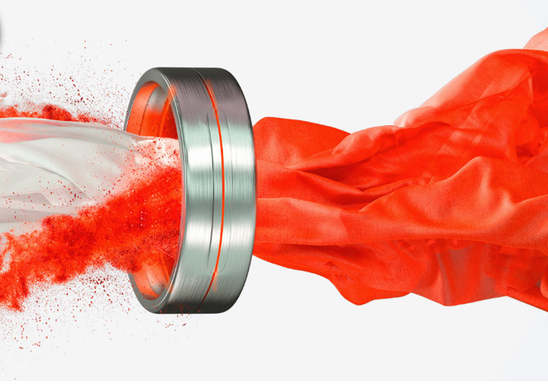 Foto: reprodução / DyeCoo|Tecido antes e depois - Foto: reprodução / DyeCoo|