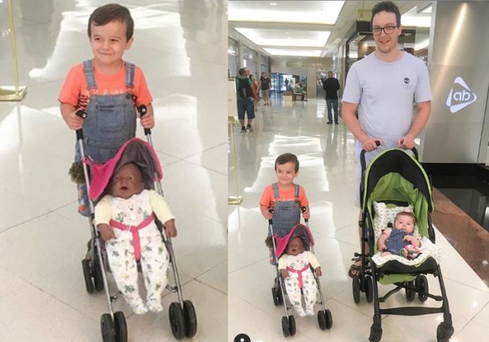 menino-carrinho-boneca-close Foto: reprodução / Instagram