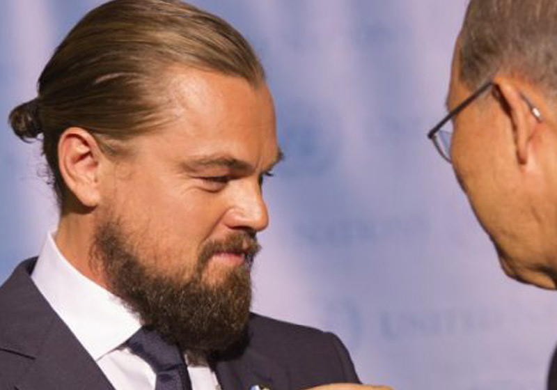 Leonardo DiCaprio con Ban Ki-moon. Foto : United Nations