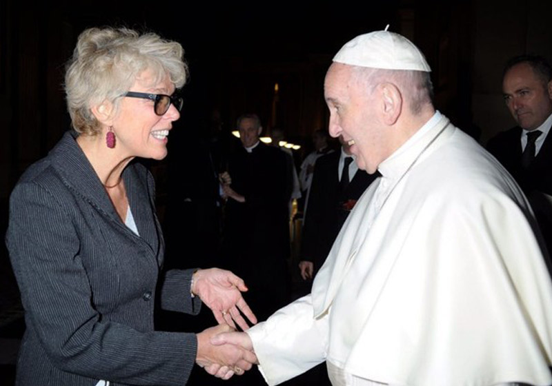 Cristiane e o Papa - Foto: arquivo/Vatican News/ Reprodução||