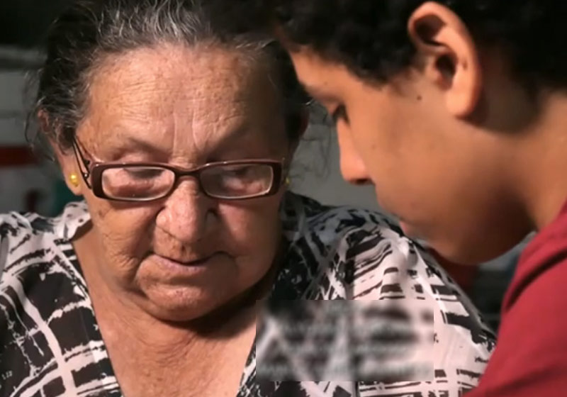 Maria das Mercês e Felipe - Foto: reprodução / TVGlobo|