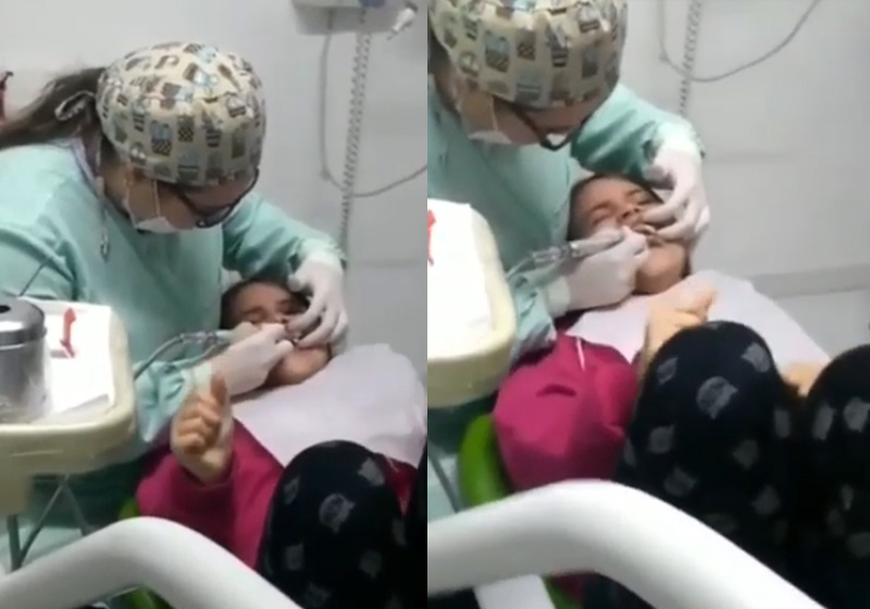 Giovanna na dentista: Foto: arquivo pessoal / divulgação autorizada