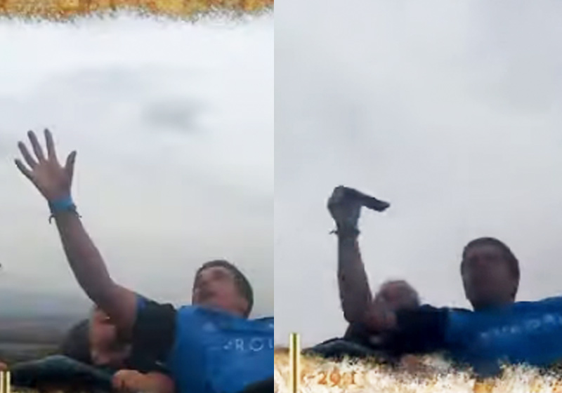 Samuel Kempf agarra o iPhone -Fotos: reprodução / Youtube