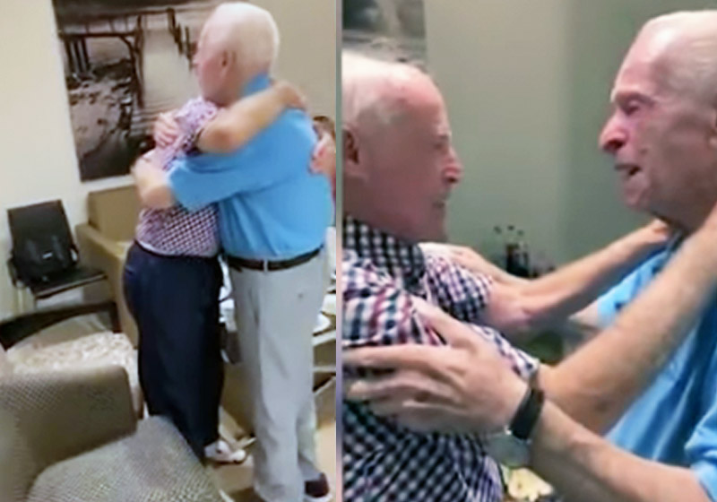 Morris e Simon se reencontram - Fotos: reprodução / TheTelegraph