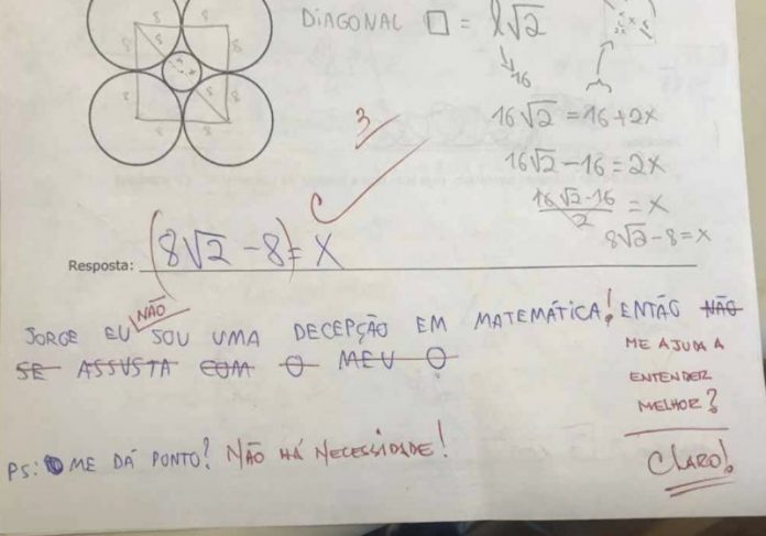 prova_matematica Foto: reprodução do Twitter