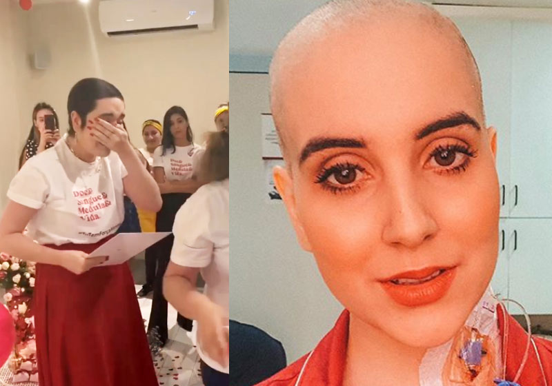 Duda agora e durante o tratamento - Fotos: reprodução / Instagram