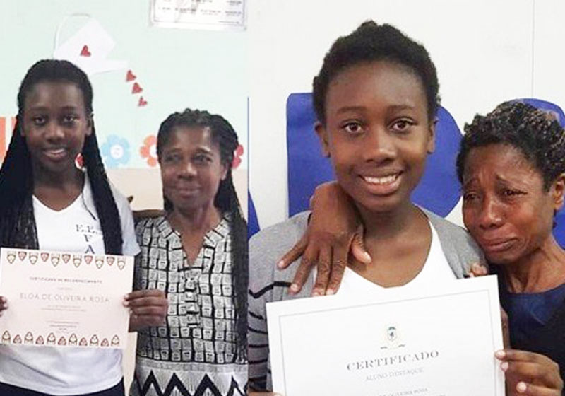 Eloá com a mãe 2019 e 2018 - Fotos: reprodução / Jornal+Bragança||