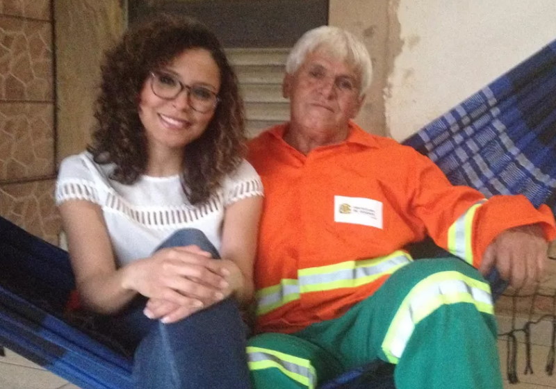 Aline e o pai Tales Foto: Vanessa Martins/G1