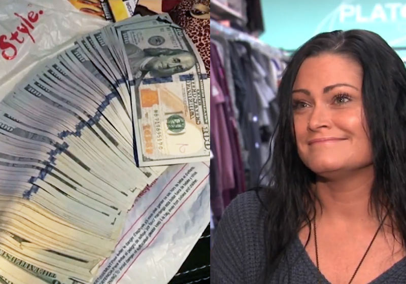 Jennifer Kimes e os dólares da jaqueta - Fotos: ABC7Chicago