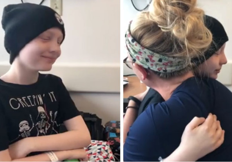 Foto: reprodução Facebook|Ian com equipe de apoio do Hospital Foto: reprodução Facebook|Foto: reprodução Facebook