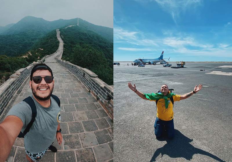 Anderson Dias na China e na África - Fotos: reprodução / Instagram @196sonhos