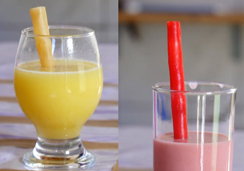 Canudos de mandioca dos alunos do SESI/RN - Fotos: reprodução/TVGlobo|