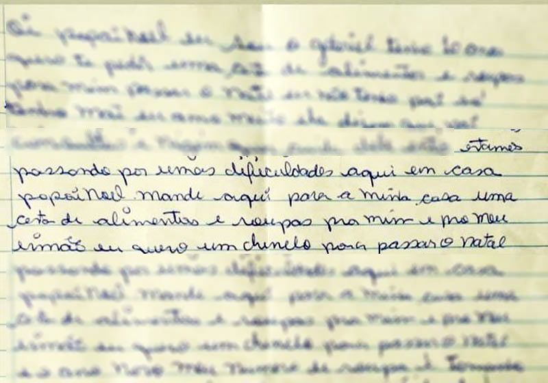 Cartinha do Gabriel - Foto: Divulgação/Polícia Militar|||