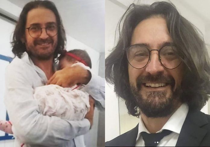 professor-segura-filha-aluna-close Joserrí com Alice no colo - Foto: reprodução / Instagram