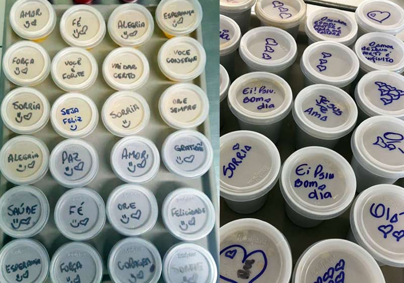 Marmitas com mensagens - Fotos: Talita Brito
