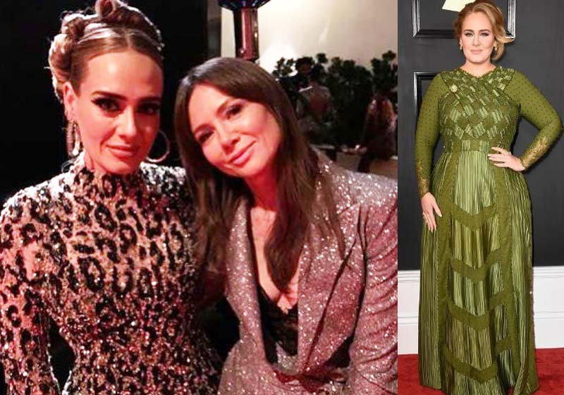 Adele agora e em 2017 - Fotos: reprodução / Instagram / Getty Images