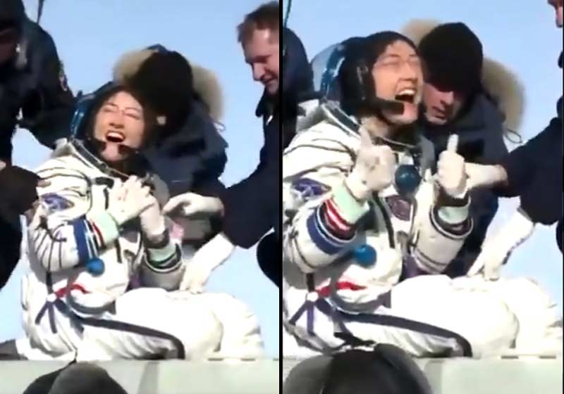 Astronauta Christina Kock volta à terra - Fotos: reprodução / Twitter / NASA