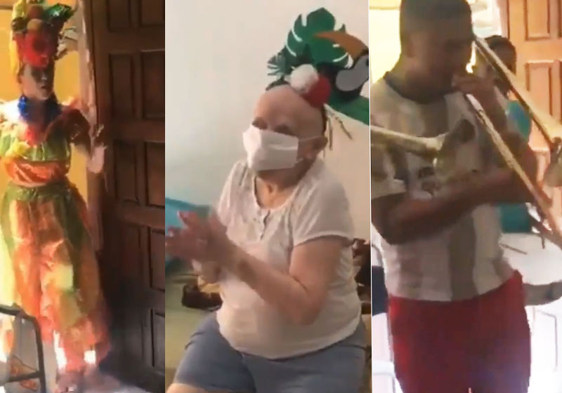 Mabelle a mãe e os músicos - Fotos: reprodução / Instagram