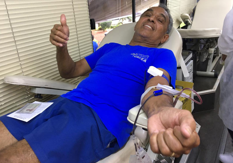 Doador da campanha - Foto: Hemocentro de Goiás / divulgação||