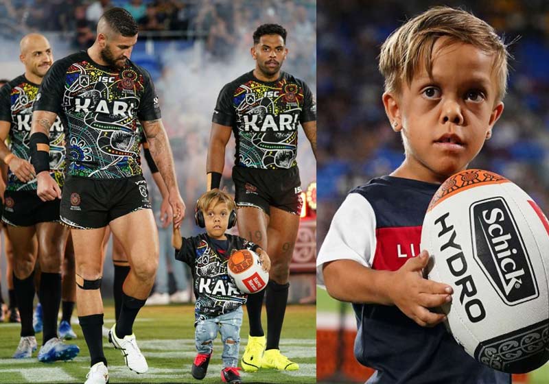 Quaden em campo com os jogadores - Foto: AAP||||