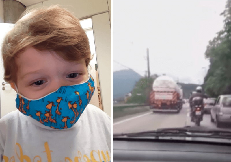 O pequeno Heitor se recuperando do transplante Foto: Arquivo Pessoal