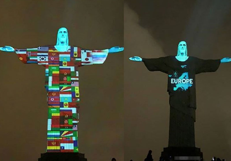 Oração no Cristo Redentor - Fotos: Florian Pancheur / AFP