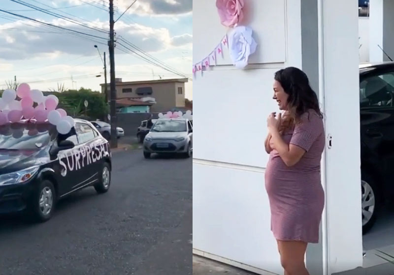 Carreta emociona grávida em chá de bebê - Fotos: reprodução / Instagram