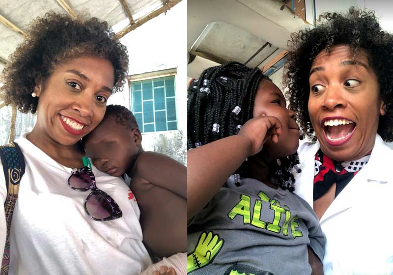 Rebecca com crianças na África - Fotos: arquivo pessoal||