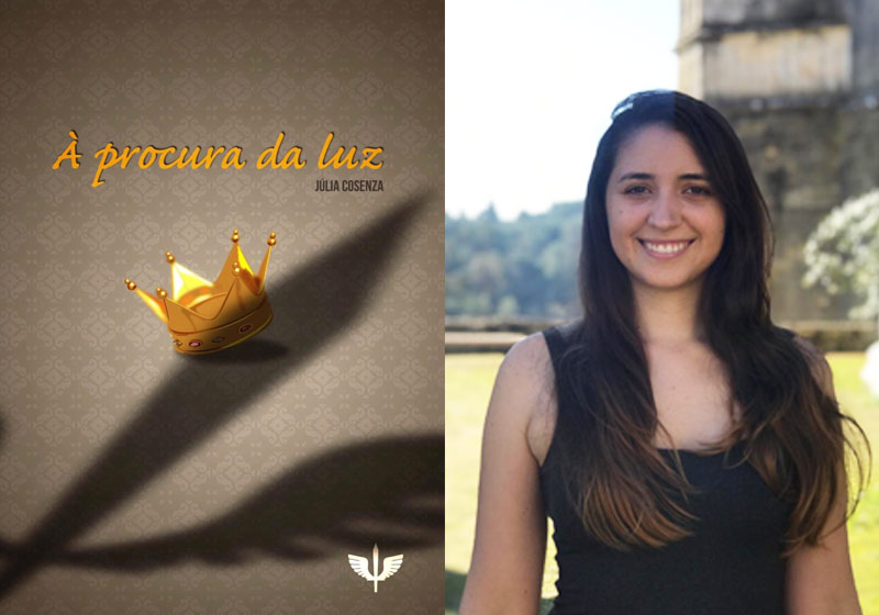 Capa do livro e a autora Júlia Cosenza - Fotos: divulgação