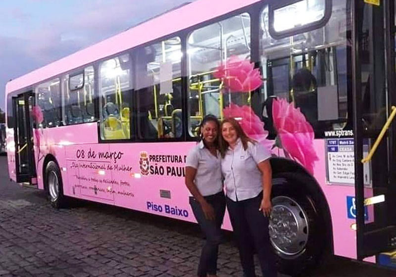 Ônibus rosa - Foto: reprodução / Facebook