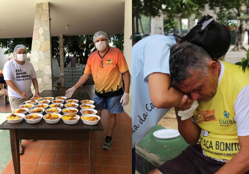 Produção e distribuição das quentinhas em Fortaleza - Fotos: Casa da Caridade||