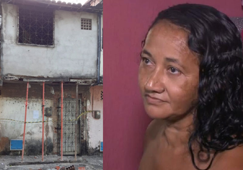 Maria Silvana e a casa interditada - Fotos: arquivo pessoal