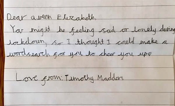 o bilhete de timothy Foto: reprodução