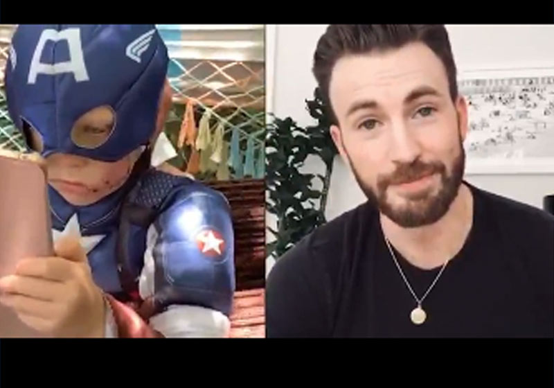 Bridge e Chris Evans - Foto: reprodução / Instagram