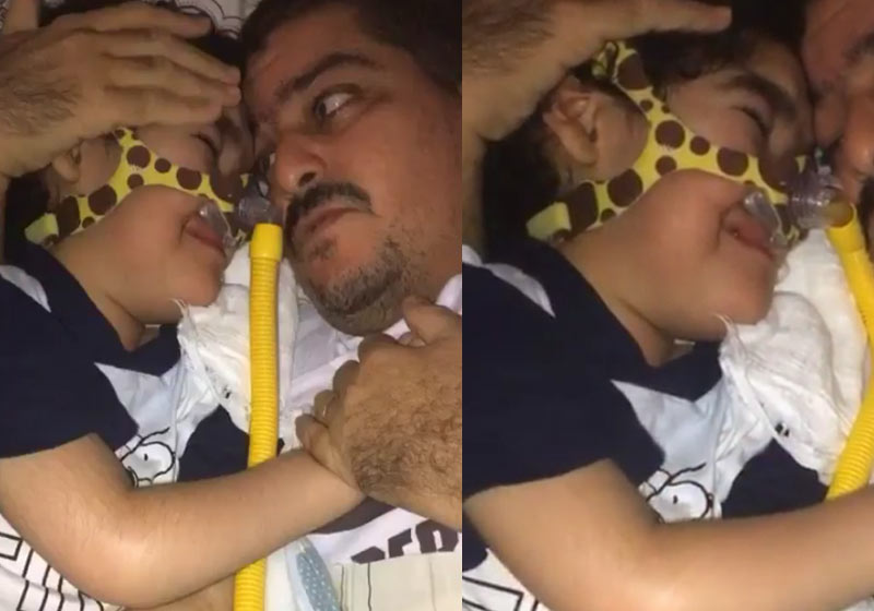 Samuca se emociona ao rever o pai - Fotos: Instagram