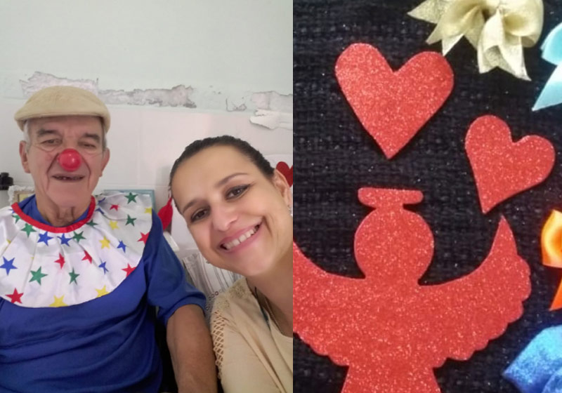 Marlete visita idoso e leva mimos - Fotos: arquivo pessoal