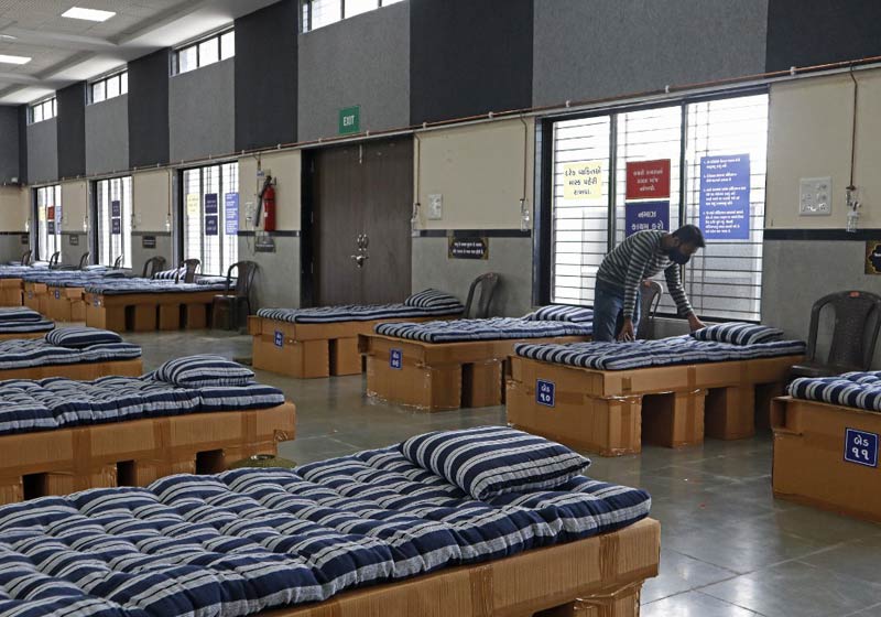 Escritório que virou hospital - Foto: AFP