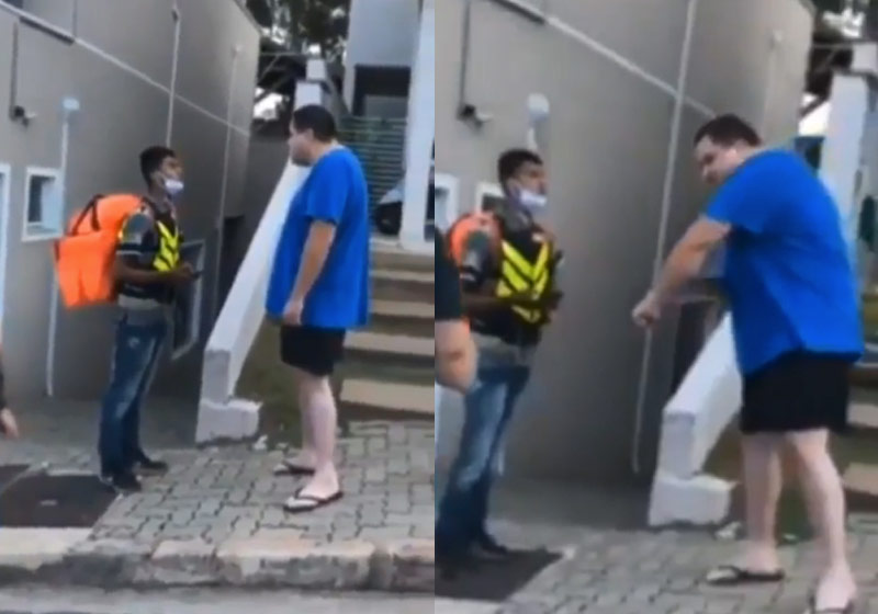 Motoboy sofrendo racismo - Fotos: reprodução / Instagram