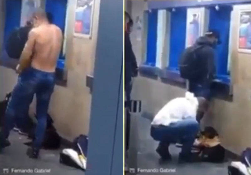 Felipe tira camiseta e veste no cão - Fotos: reprodução / Fernando Gabriel / ProcuraCachorro