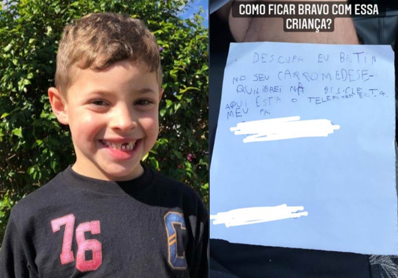 Benício e o bilhete - Fotos: Arquivo pessoal/Marcel Weiss Hoffmann