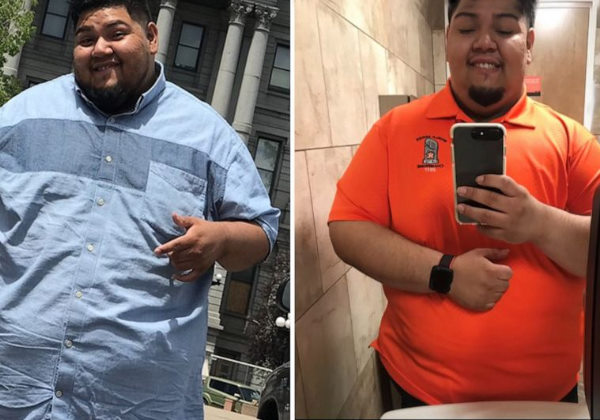 Gus Pena, do Texas, perdeu mais de 45 quilos.