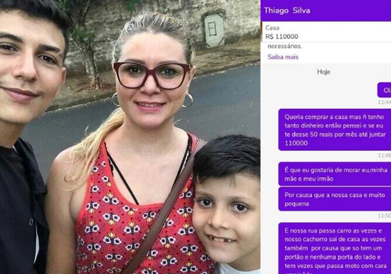A família de João e a conversa no app - Fotos: reprodução / Facebook