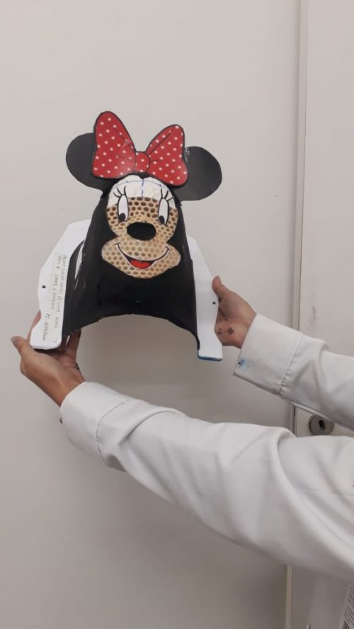Máscara feita para Paloma - Foto: Hospital Baleia /divulgação