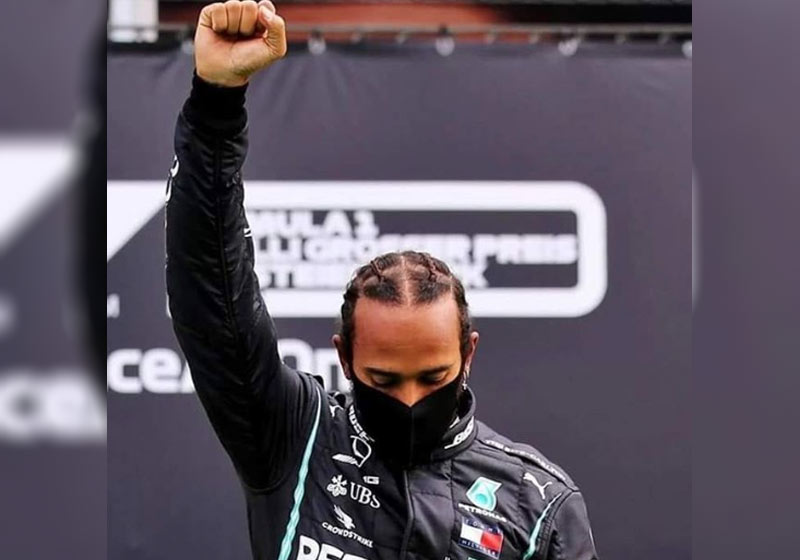 Lewis Hamilton comemora vitória - Foto: reprodução / Instagram