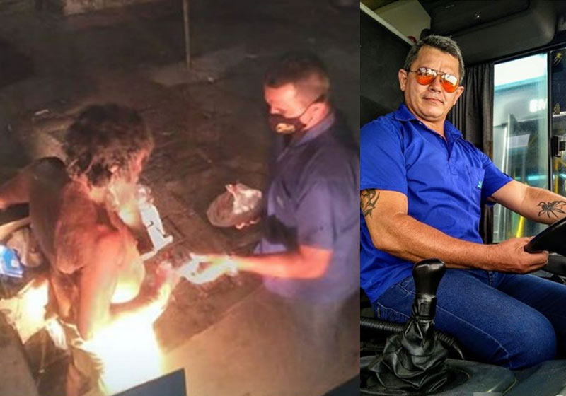 Marcos Paulo doando lanche - Fotos: reprodução / JJ