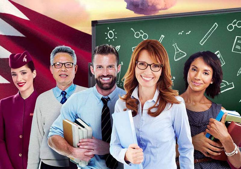 Professores - Foto: reprodução / Qatar Airways